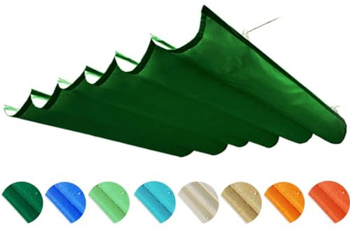 Retractable Wave Sun Shade Sail, UV Resistant Sun Protection Canopy Cover With Mounting Kit, Waterproof Pergola Cover For Outdoor Sun Room Porch