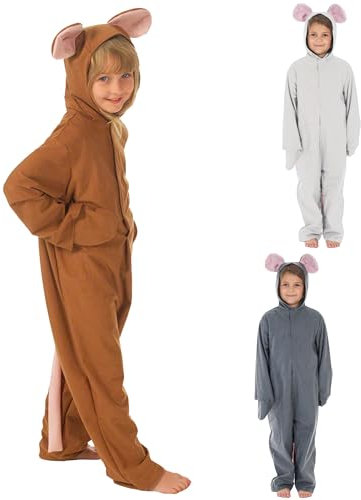 Charlie Crow Mouse Costume for kids Grey, Brown and White | Four Sizes | 3-11 Years (Brown 9-11 Yrs)