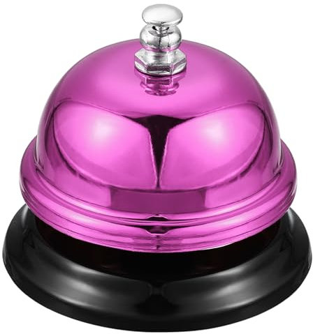QUARKZMAN Tischglocke, 65mm(2,56) Dinnerglocke für Restaurants, Serviceglocke, Rosarot