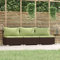 KATERYY 3-Sitzer-Sofa mit Kissen Braun Poly Rattan,GartenmöbelSet aus Rattan Modulares 3er Sofa für Terrasse und Garten