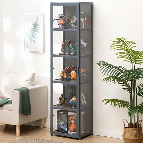 Dtyubfg Vitrine für Sammlerstücke, Holzvitrine, Acryl-Vitrine, Acryl-Sammlungsvitrine, multifunktionale staubdichte Acryl-Vitrine, durchsichtige Vitrine für Wohnzimmer und Büro