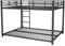 Kinder Etagenbett Metall, Weißes Eisen-Etagenbett mit 26 cm Sicherheitsleisten, 120 kg Belastbarkeit, Platzsparendes Design, Stabile Konstruktion, Einfacher Aufbau, 2 Pakete (Schwarz, 140 x 200cm)