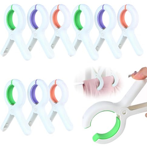 9 mollette per sedie a sdraio, grandi clip per telo da spiaggia, presa forte, per lettino, asciugamani, per spiaggia, giardino, piscina (3 colori)