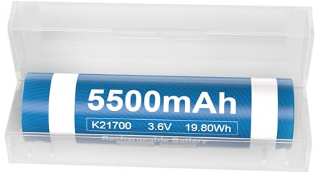WAEUUKKPO 1 Stück 5500mAh Verbessert Hohe Kapazität Akku 3.6V mit Batterien Aufbewahrungsbox für Taschenlampe Stirnlampen