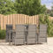 IKAYAA Rattan Essgruppe 6 Personen Gartenmöbel Essgruppe mit Verstellbare Hochlehner Stühlen Garten Sitzgruppe Grau Rattan Gartenmöbel Set mit Auflagen Sitzgarnitur mit 190 cm Tischlänge