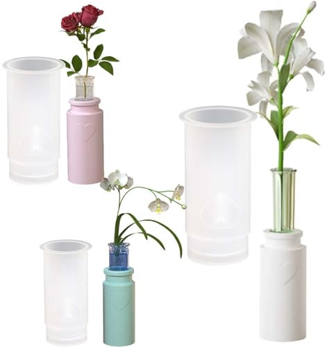 3 Stück Silikonformen Gießformen Vase WISIRENT, Silikonform Gips Vasen Set Epoxidharz Blumenvase Form, Vase Gießformen Silikon Diy Vase Silikonform, Gips Formen Vase Gießformen Blumenvasen für Diy