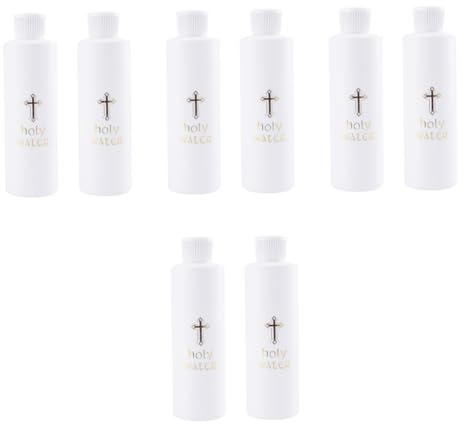 ULTECHNOVO 4 Set Kreuz Holy Aquarius Wasserbehälter Santa Santo Wasserkrug Eco Exorzismus Halidom Heilige Wasserflasche Zylindrische Beige 2 Stück*4