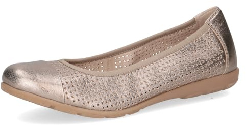 Caprice Damen Ballerinas aus Leder mit Lochmuster