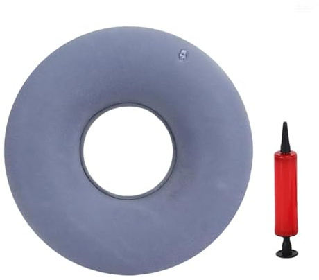 Larebidtex Piercing Kissen mit Loch für Seitenschläfer – Donut Kissen zur Schmerzlinderung bei Ohrschmerzen, Ideal für Personen mit Ohrpiercings, Memory-Schaum, Ergonomisches Design, Samtbezug, Grau