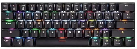 SHRGOMPIT Wired and Wireless Bluetooth Dual Mode,Gaming Keyboard RGB Rainbow Backlit Wired Keyboard