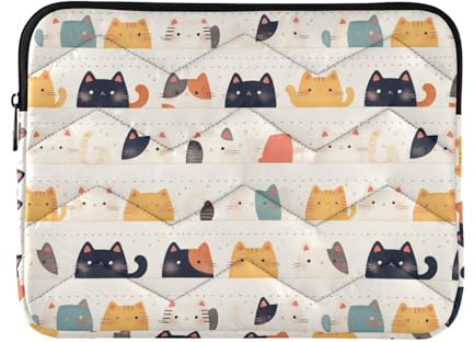 Cute Cat Cartoon Illustrazione Laptop Sleeve Bag Elegante Computer Borse Trasporto 13 Pollice 14 Pollice Viaggio di Lavoro