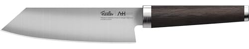 Fissler PrimeCut Santoku-Messer 17 cm Japanisches Küchenmesser Made in Solingen aus Spezialstahl mit Räuchereiche Griff – extra scharf, handgeschliffen, langlebig