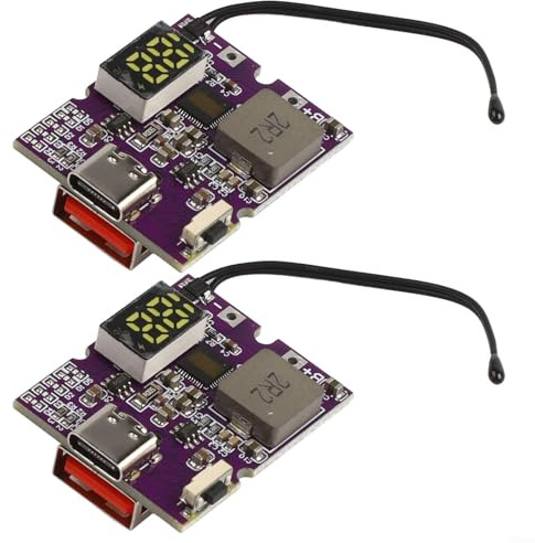 Power Bank Modul 2er Set 22 5W Schnellladung mit Digitalanzeige Funktionen (A+C Digitalanzeige)