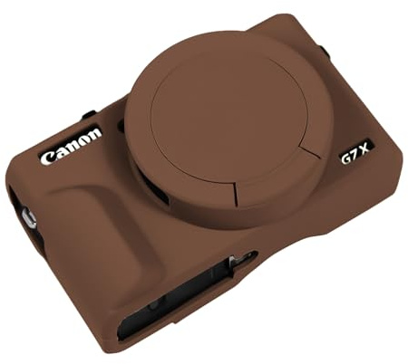Easy Hood Case for Canon G7 X Mark III Camera,Silicone Cover,Brown | Anti-Scratch,Slim Fit,with Removable Lens Cover,Lightweight,Soft,Carrying