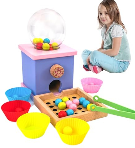 Duroecsain Jeu De Perles Sur Planche En Bois,Jouet Éducatif Préscolaire | Jeu En Bois Avec Perles Et Chevilles - Pour Filles Et Garçons Famille Noël Jour Des Enfants Anniversaire