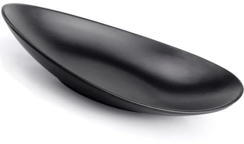 Febbya Black Key Bowl,Jewellery Dish,25x13.5cm Oval Resin Trinket Tray | Decorative Catchall for Keys Rings Coins Entryway Bathroom and Bedroom Organiser