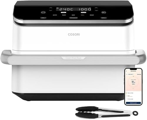Cosori Airfryer, Dual Blaze Twinfry, Flexiblen Kammern, 10L | App Steuerung, Temperatur bis 240 Grad C, Bis zu 45 % energiesparend, Warmweiß