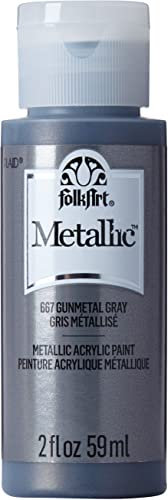 FolkArt Metallic Acrylfarbe in ausgewählten Farben, 667, Gunmetal Gray