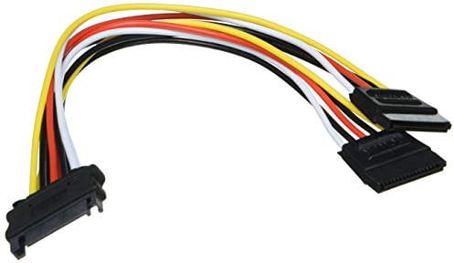 goobay 95114 Cable de alimentación Interna 0,2 m - Cables de alimentación Interna (0,2 m, SATA de 15 Pines, SATA de 15 Pines, Macho/Hembra