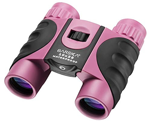 Barska Fernglas Blueline mit Tragetasche, Pink-Schwarz, 10 x 25, BA-AB12418