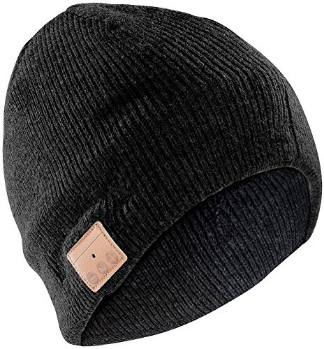 Callstel Mütze mit Kopfhörer: Beanie-Mütze, integriertes Headset mit Bluetooth, FM-Radio, schwarz (Haube, Bluetooth, Mütze mit Lautsprecher, Mikrofon)