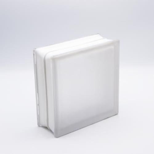 Design Glasbaustein Riva klar einseitig satiniert 19 x 19 x 8 cm - 5 Stück