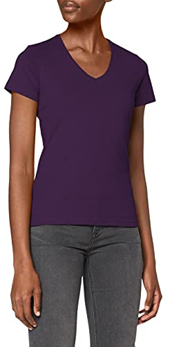 Stedman Apparel Damen Regular Fit T-Shirt Classic-T V-neck/ST2700, Violett - Purple (Deep Berry), Gr. 36 (Herstellergröße: S)
