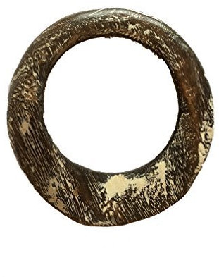 Trendofindia Holz Schmuck Armreif - 6 Farben verfügbar Ø 6,5 cm - Armschmuck Mittelalter Afrika Style (Weiß)