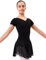 tanzmuster ® Ballettkleid Mädchen Kurzarm - Betty - aus Baumwolle mit Glitzersteinen und Chiffon Röckchen in schwarz, Größe:116/122