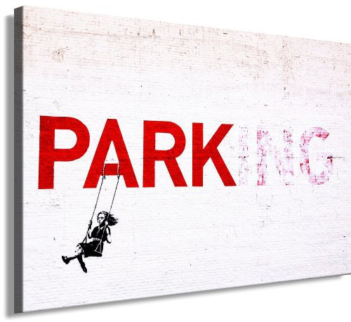 Banksy Kunst auf Leinwand Bild 100x70cm k. Poster ! Bild fertig auf Keilrahmen ! Pop Art Gemälde Kunstdrucke, Wandbilder, Bilder zur Dekoration - Deko/Top 100 Bilder - Graffiti/Street Art Kunstdrucke