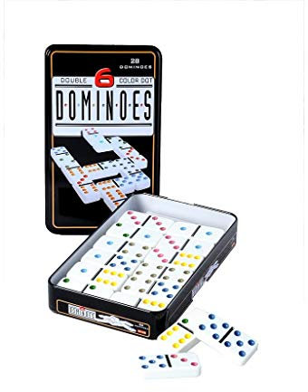 Engelhart- Tolles Domino Spiel In Einer Metalldose - Kinder und Erwachsene Taktik Spiel - Trend Brettspiel (Doppel 6)