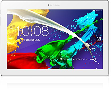 Lenovo TAB 2 A10-70F 25,6 cm (10,1 Zoll Full HD IPS) Media Tablet (MediaTek MT8165 Quad-Core Prozessor, 1,5GHz, 2GB RAM, 32GB eMMC, 5MP + 8MP Kamera, Dolby Atmos Sound, Android 5.1) pearl white