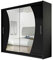 Mirjan24 Kleiderschrank mit Spiegel London IX, Schwebetürenschrank, Schiebetürenschrank, Modernes Schlafzimmerschrank 180x215x58cm, Garderobe, Schlafzimmer (Schwarz)