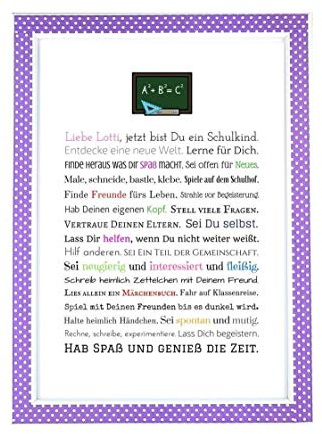 Personalisierbares Geschenk zur Einschulung, erster Schultag, Schulbeginn, Schultüte | Bild für Mädchen | als Gastgeschenk, kreative Verpackung für Geldgeschenk oder anstatt Glückwunschkarte