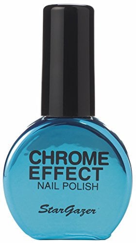 Blue chrome effect nail polish. Easy to apply metallic finish nail polish