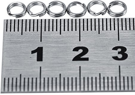 Alomejor 50 Stück/100 Stück Edelstahl Angelzubehör Köder Doppelkreis-Spaltring Verbinder Spaltring Köder für Angelzubehör Kit (B-5#)