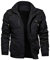 KEFITEVD Veste Polaire Chaude pour Hommes épais Manteau de Travail Militaire Coupe-vent Blousons Noir