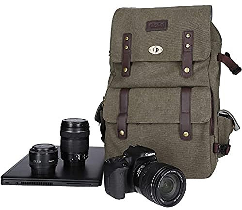 Rollei 20293 Vintage Fotorucksack / Everyday Backpack mit 30 l Fassungsvermögen, Kameraschnellzugriffsfach,,handgepäcktauglich, für DSLM DSLM / DSLR passend, inkl. Regenschutz - grau