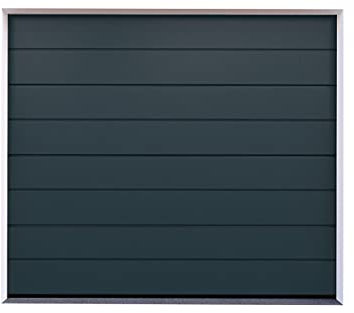 DoorHan Sektional Garagentor mit Stecker | zu Selbstmontage | Größen wählbar | Woodgrain | 4 Farben (2375 x 2280 RAL 7016 Anthrazitgrau)