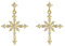 Ms.Swan 925 Sterling Silber Zirkonia Kreuz Ohrringe Gross Gold für Frauen Damen Mädchen