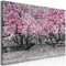 murando - Wandbilder XXL Bäume 120x80 cm 1 tlg - Wand Deko Vlies Leinwand Bilder Groß Wanddeko Wohnzimmer Schlafzimmer Kunstdrucke - Blumen grau pink rosa c-C-0244-b-b