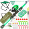 DaddyGoFish Kinder Angelset - Teleskoprute & Rolle Combo mit Klappstuhl, Rutenhalter, Tackle Box, Ködernetz und Tragetasche für Jungen und Mädchen - Grün, 5ft