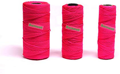 Barnwell Masons en nylon tressé rose fluo haute visibilité pour maçon de maçon de maçon (150 m)