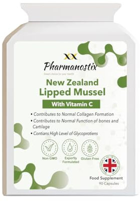 Pharmanostix Green Lipped Mussel 90 Capsules - 500mg per Capsule - for Dogs or Humans -1500mg Daily Serving - Sustainably Sourced from Pure New Zealand Waters - Expertly Extracted Using CO2