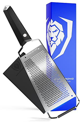 DALSTRONG Professional Wide Cheese Grater - Fine - #304 Stainless Steel Blade - G10 Handle Kitchen Shredder - w/Blade Guard - Hard Cheese, Parmesan, Spices, Carrot, Garlic, Ginger - NSF Certified