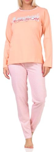 Damen Schlafanzug Pyjama Langarm mit tollem Print 'New York City Loving' - 66336