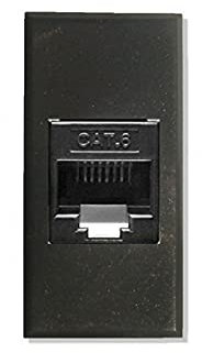 oniroview Frutto rj45 UTP cat.6 compatibile Bticino Axolute HS4279C6S presa modulare 8 poli per cavi ethernet connessione a crimpare senza attrezzi, colore nero