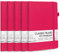 feela Notizbücher, Tagebücher, Großpackung, Hardcover, klassisch, liniert, mit Stifthalter, für Damen, Mädchen, Schule, Business, mit 5 schwarzen Stiften, 120 g/m², 13 x 21,1 cm, A5, Beerenfarben, 5