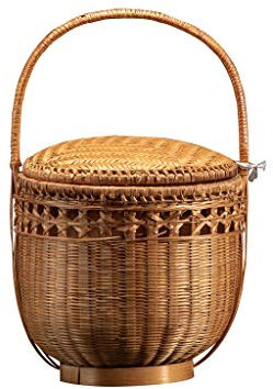 Picknickkorb mit großer Kapazität im Freien Handgemachte Bambus Picknickkörbe mit Deckel tragbare Lebensmittel Aufbewahrungskörbe Camping Shopping Geschenkkörbe Boxen & Truhen Picknickkörbe Set Gesche