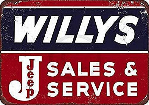 Willys Jeep Sales and Service Retro Metall bemalt Kunst Poster Metall Eisen Malerei Blech Wandschilder Dekoration Schild Warnschild Bar Cafe Garage Party Spiel Zimmer Home Dekoration